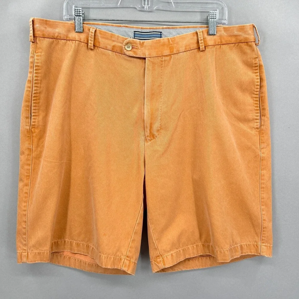 Peter Millar Shorts Mens 38 Chino‎ Orange Pima Preppy Scotland UK Flags 9